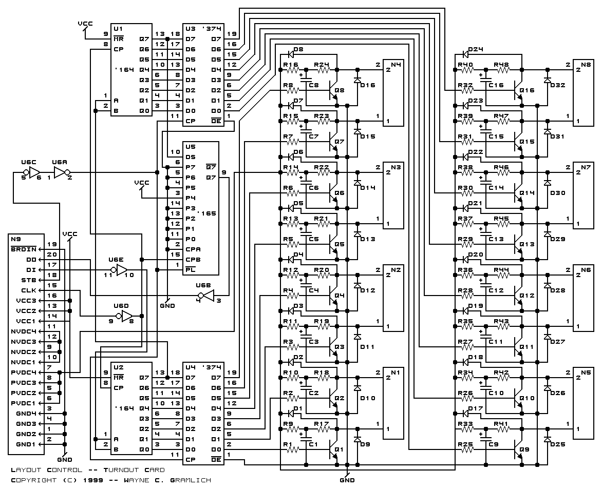 Layout Control LED Card Schematic