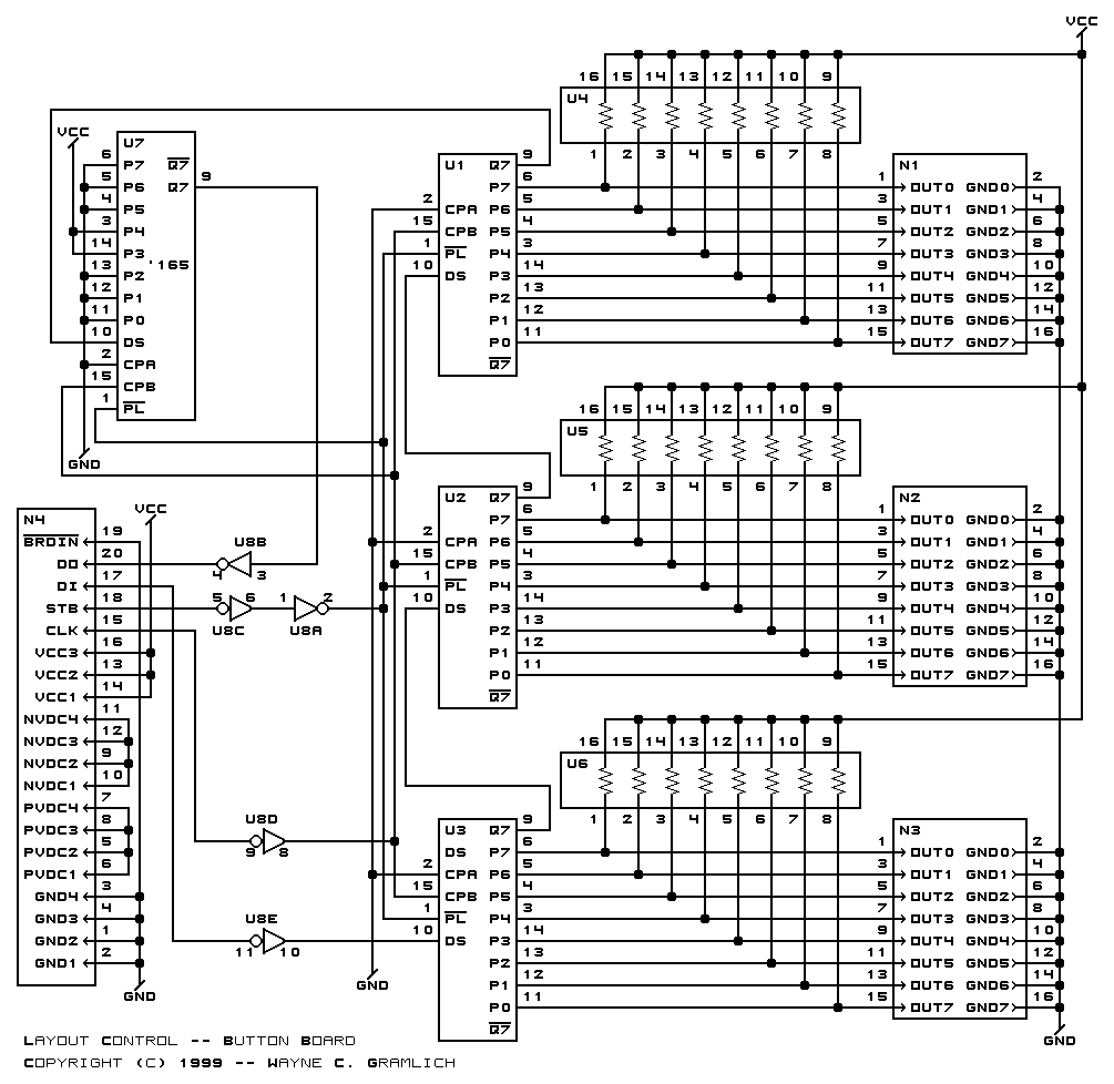 Layout Control LED Card Schematic