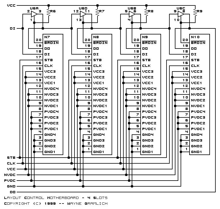 Layout Control Mother Board 4 slots