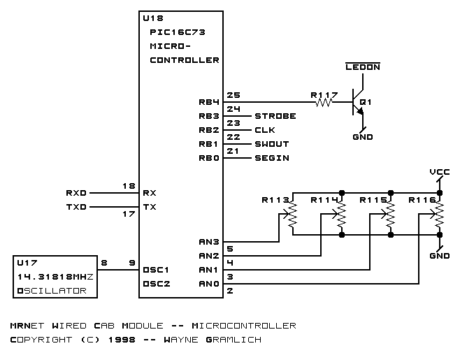 Handheld Cab Microcontroller Schematic